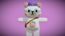 🐻‍❄️ Painter Bear 🐻‍❄️ bear, cute, chibi, minimalist, 3ddesign, charactermodel, digital3d, cartooncharacter, stylizedcharacter, painter, character, cartoon, 3d, stylized, characterdesign, 3dmodel