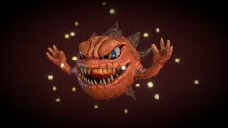 Bomb Final Fantasy games, videogames, animacion, explosion, finalfantasy, enemy, fire, eyes, fuego, criature, blender, zbrush, animation, stylized, monster, animated