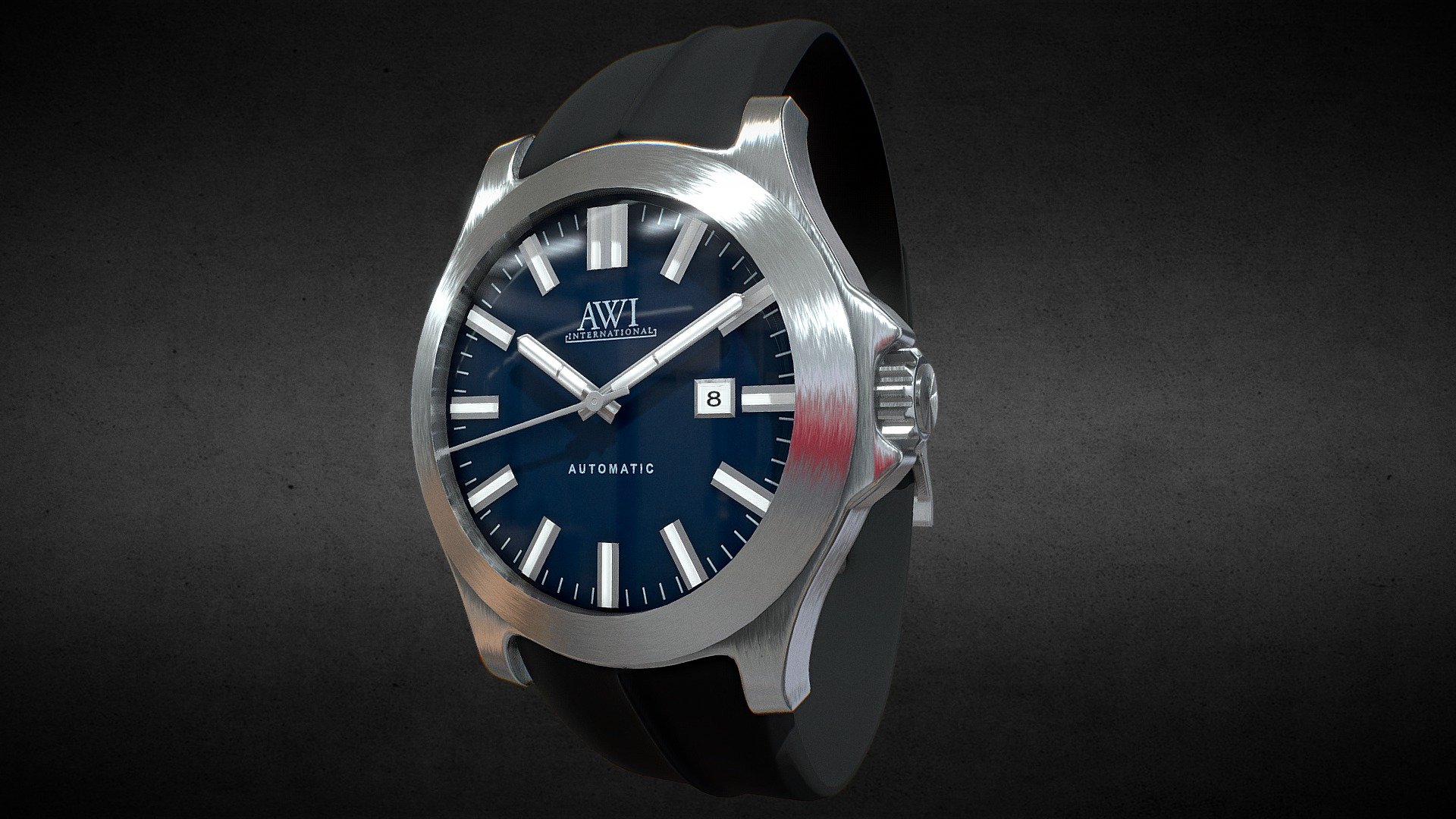 Awesome stainless steel AWI AW5008A.K Men's Automatic Mechanical Watch․
Use for Unreal Engine 4 and Unity3D. Try in augmented reality in the AR-Watches app. 
Links to the app: Android, iOS

Currently available for download in FBX format.

3D model developed by AR-Watches

Disclaimer: We do not own the design of the watch, we only made the 3D model.