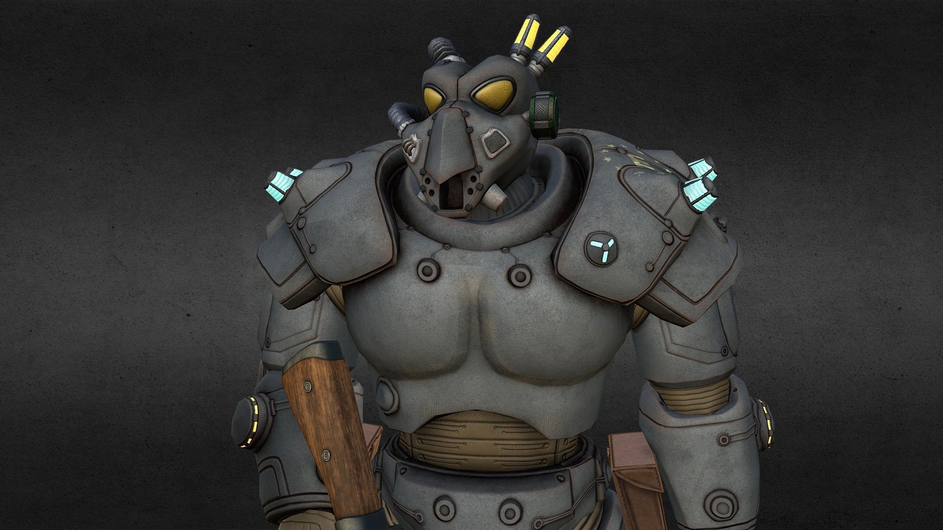 Power Armor from the game fallout 2, made in low poly style with hand-painted textures. Strong power armor with a Gauss gun(Fallout London mod for Fallout 4 game) will give its owner maximum defense and attack, and provides protection from energy weapons.
Here is the Advanced Power Armor “Tesla” from Fallout. Based on Titans of the New West mod and he holds M72 Gauss Rifle from Fallout 2.
Made in 3D blender program, hand painted textures.