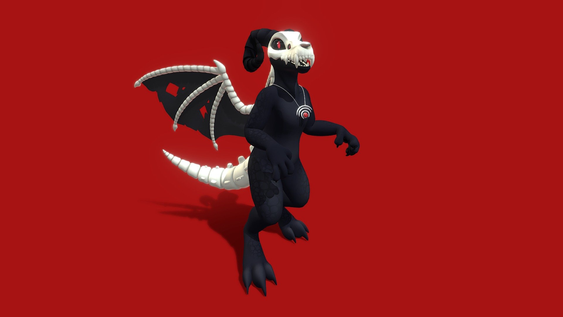 A VR avatar made for Baphy! Includes an hoodie with a swappable hood on/off head, a necklace and face / body emotes :) Bone tail and 4 eyes so cool!

Mesh made in Blender, textured in SAI2

This was made as a custom commission and is not downloadable publicly. Thank you!! For custom commission status, check out my telegram channel t.me/Meelo3D