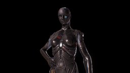 Sci-Fi Android - Test Object F21 [rigged .blend] mech, katana, cyberpunk, mecha, android, woman, bladerunner, character, girl, game, sci-fi, futuristic, female, robot