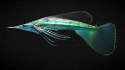 Alien Fantasy Fish - Star Darter fish, underwater, dolphin, octopus, ocean, squid, deep, whale, alien, sperm, swimming, subnautica, beluga, creature, monster, animated, fantasy, sea