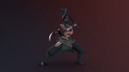 Akali Model kunoichi, leagueoflegends, details, akali, nink, game, model, female, fantasy