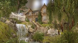 DAE Diorama - Grandma's House dae, trees, landscape, cat, cottage, garden, river, lake, diorama, greenhouse, vespa, props, scooter, english, waterfall, goose, digitalartsandentertainment, 3d1, daehowest, willow, low-poly-model, landscape-architecture, alder, howestdae, willowtree, maya, lowpoly, house, home, grandmas, grandmas-house, 3d1assignment, howest2022-2023, dae2022-2023, english-cottage
