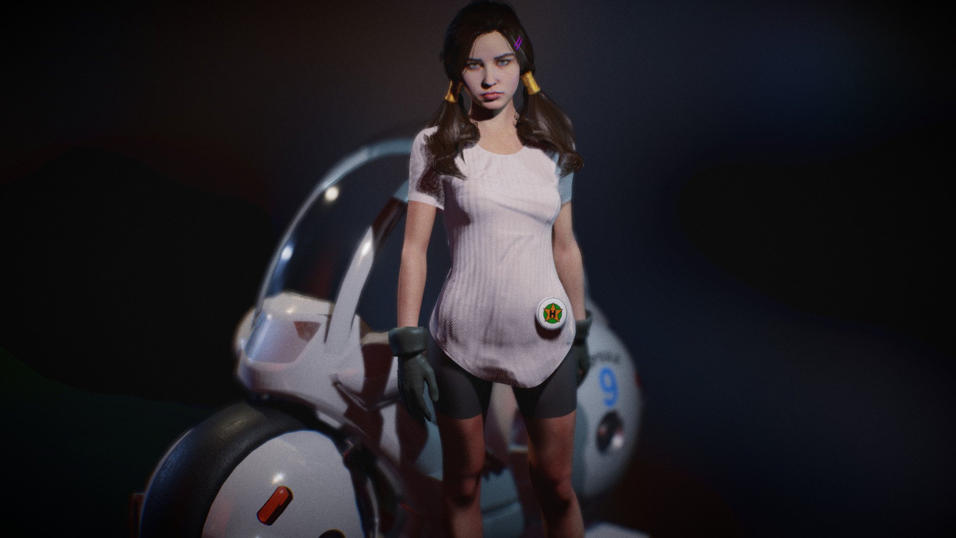 * PLEASE DOWNLOAD THE RAR INSIDE THE ADDITIONAL FILES!!!
Semi-realistic Videl from Dragon Ball with capsule bike fanart scene. body rigged and basic face rig. Mixamo bone names for animation. sss. eevee and cycles ready. includes shapekeys for different looks.