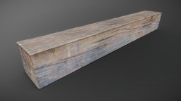 Square wooden bench square, wooden, forest, rectangular, rectangle, archviz, garden, 3d-scan, medieval, urban, timber, seat, natural, park, seating, 3d-scanning, medievalfantasyassets, photoscan, photogrammetry, 3d, wood
