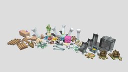 Underwater Furniture Pack games, furniture, blockbench, minecraft, lowpoly, pixetart