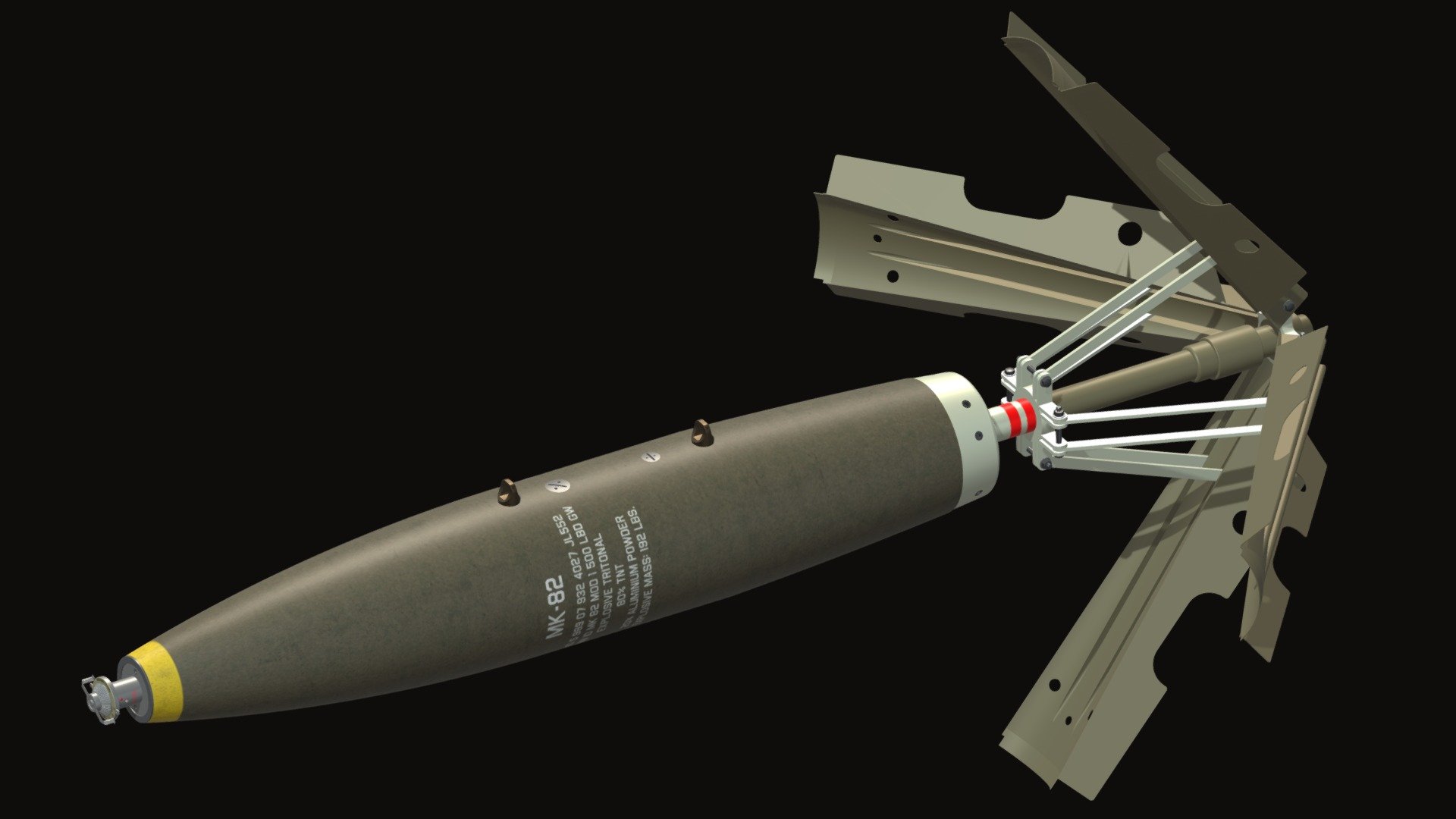 Mk.82 Snakeye low drag general purpose bomb model by Edgar Brito.