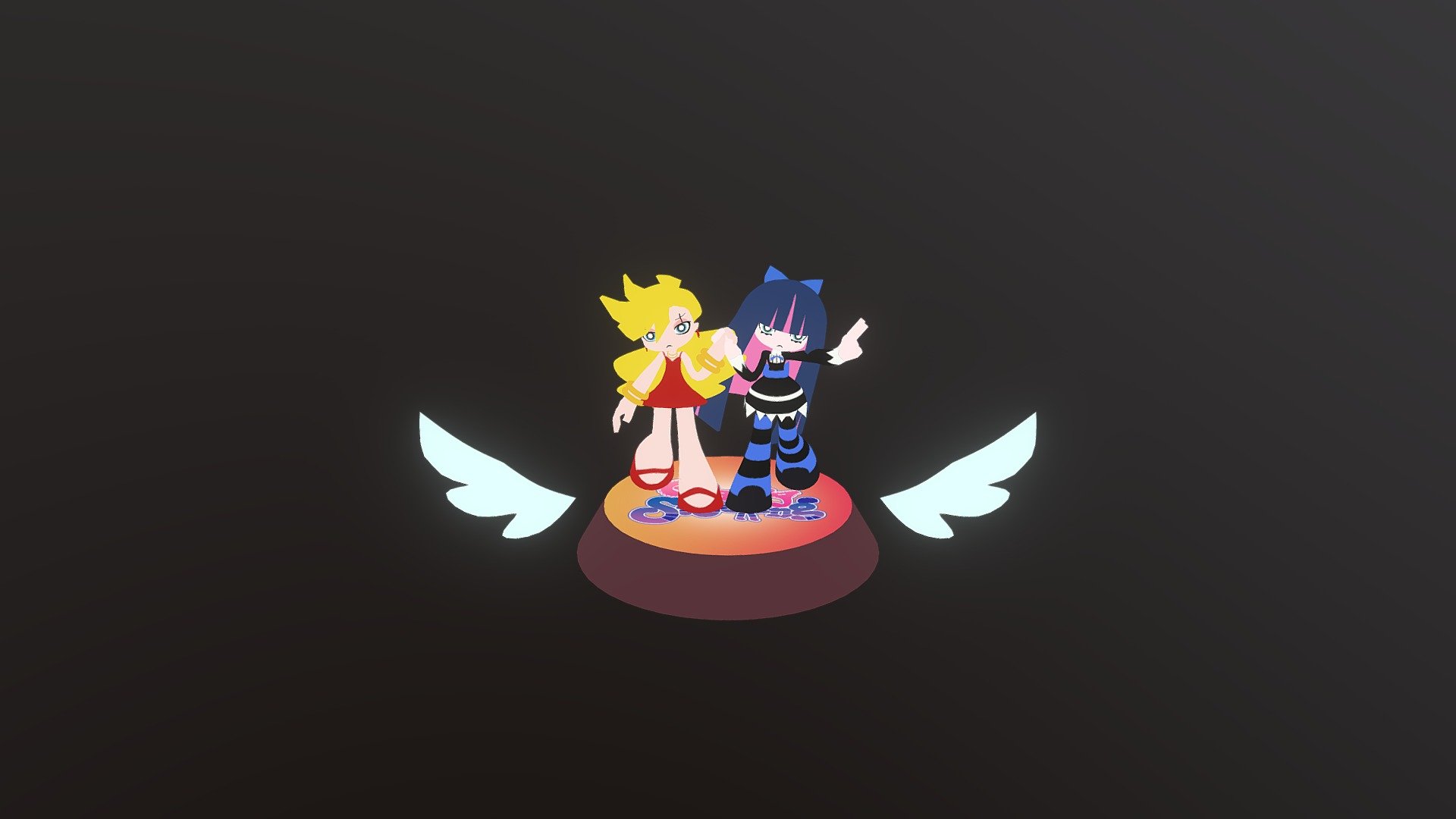 The Anarchy sisters from the show &lsquo;Panty and Stocking with Garterbelt' in their civilian clothing.