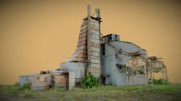 Abandoned factory with tall tower plant, ruin, abandoned, 3d-scan, urban, post, magazine, industry, vr, destruction, old, facade, destroyed, chimney, depot, scan3d, urbex, deserted, manufactory, exploring, steel-construction, photoscan, realitycapture, photogrammetry, building, factory, textured, history, steel, devastated, noai