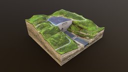 Dam Diorama diorama, dam, architecture, noai