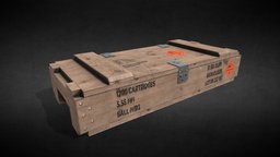 Wooden Ammo Crate ammo, box, ammobox, low-poly-model, low-poly, military