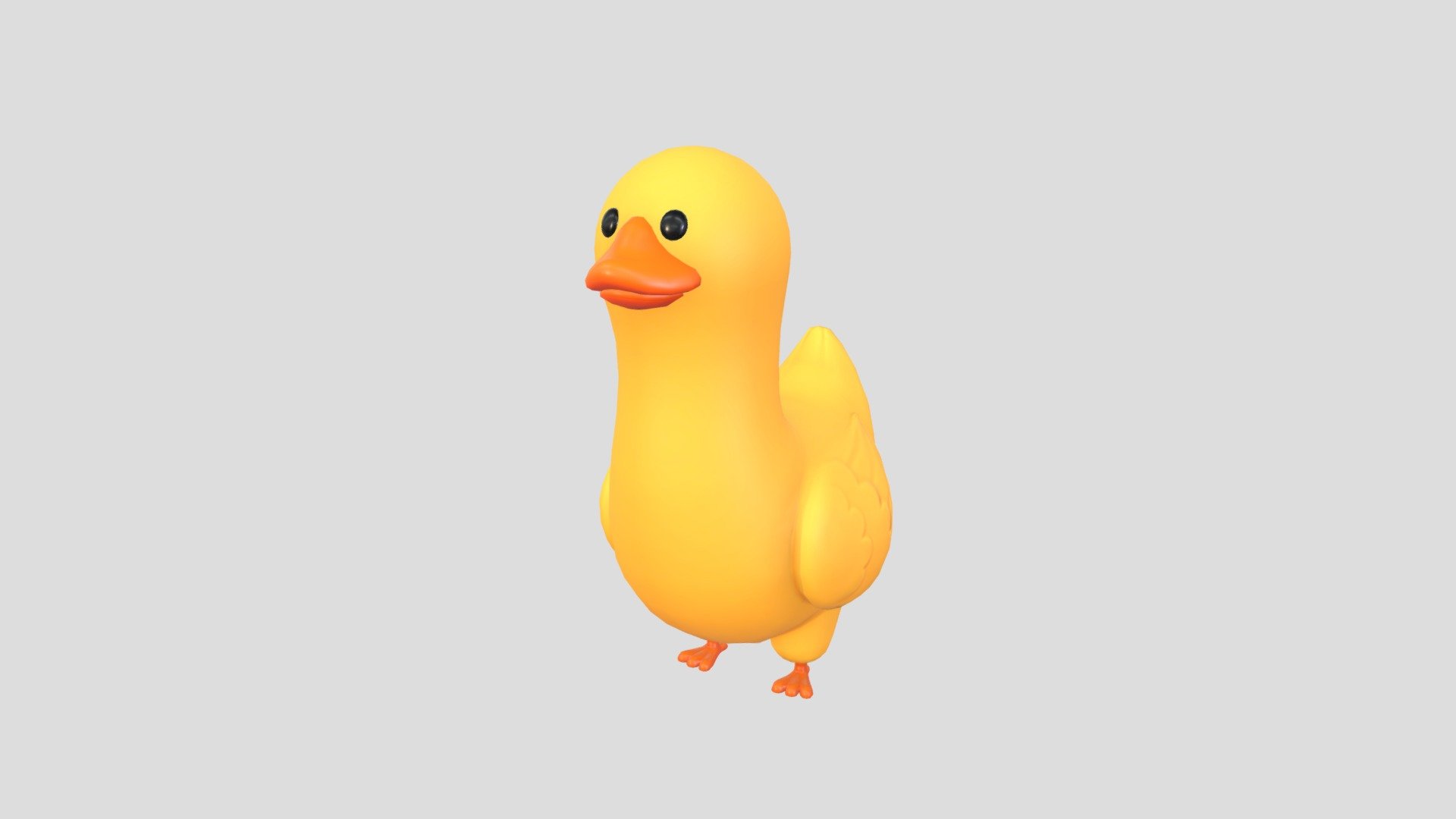 Duck Character 3d model.      
    


File Format      
 
- 3ds max 2021  
 
- FBX  
 
- STL  
 
- OBJ  
    


Clean topology    

No Rig                          

Non-overlapping unwrapped UVs        
 


PNG texture               

2048x2048                


- Base Color                        

- Normal                            

- Roughness                         



2,090 polygons                          

2,139 vertexs                          
