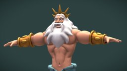 King Triton - the little mermaid sculpt, portfolio, ariel, mermaid, merman, beau, king, substancepainter, substance