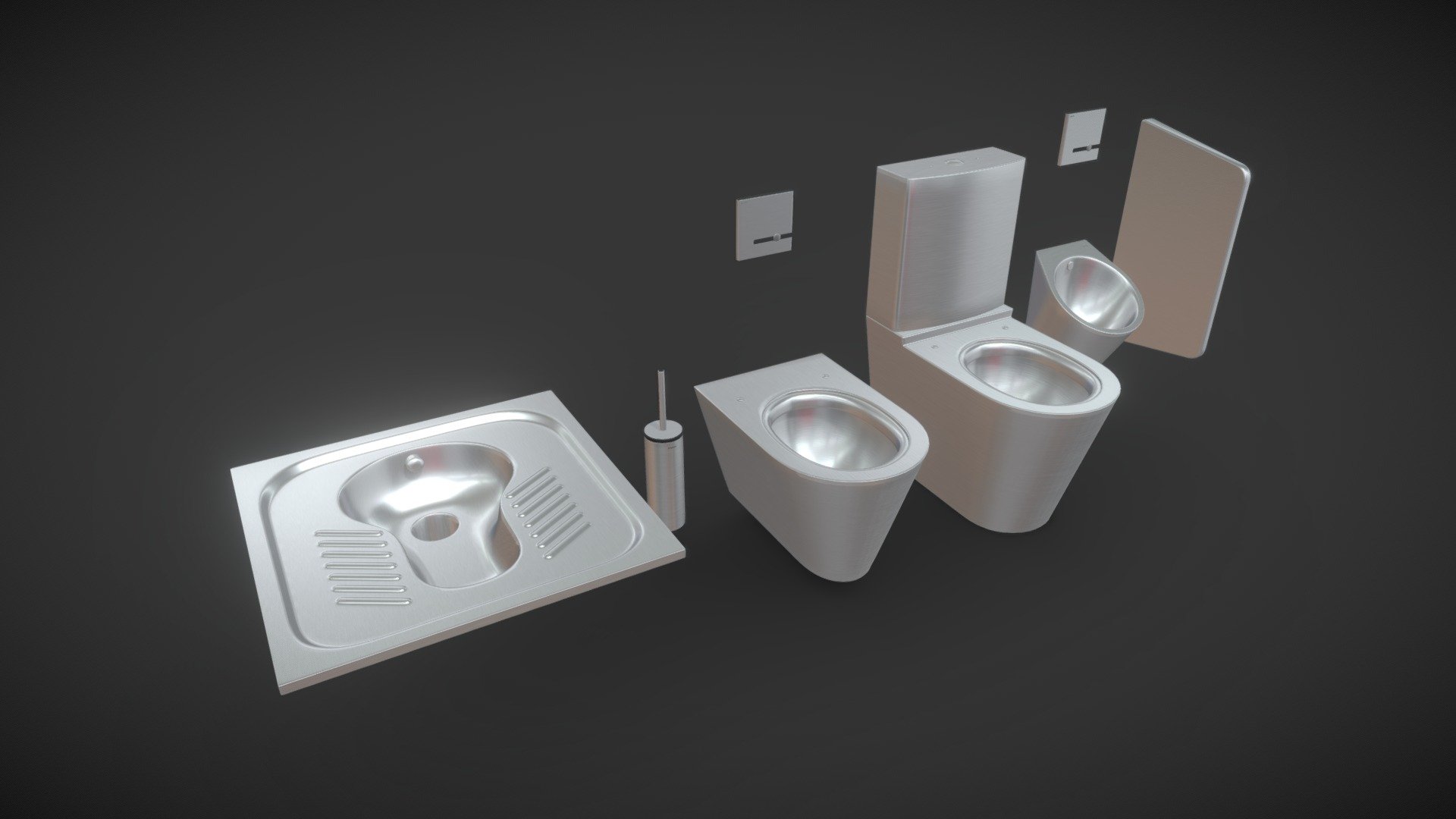 Realistic (copy) 3d model of Toilet bowls and urinal DELABIE.

Topology of geometry:




forms and proportions of The 3D model most similar to the real object

the geometry of the model was created very neatly

there are no many-sided polygons

detailed enough for close-up renders

Materials and Textures:




3ds max files included Vray-Shaders

3ds max files included Corona-Shaders

all texture paths are cleared

Organization of scene:




to all objects and materials names in scene are appropriated

real world size (system units - mm)

coordinates of location of the model in space (x0, y0, z0)

does not contain extraneous or hidden objects (lights, cameras, shapes etc.)

File Formats:




original file format - 3ds max 2013 + Vray

3ds max 2013 Corona

obj

3ds

blender
