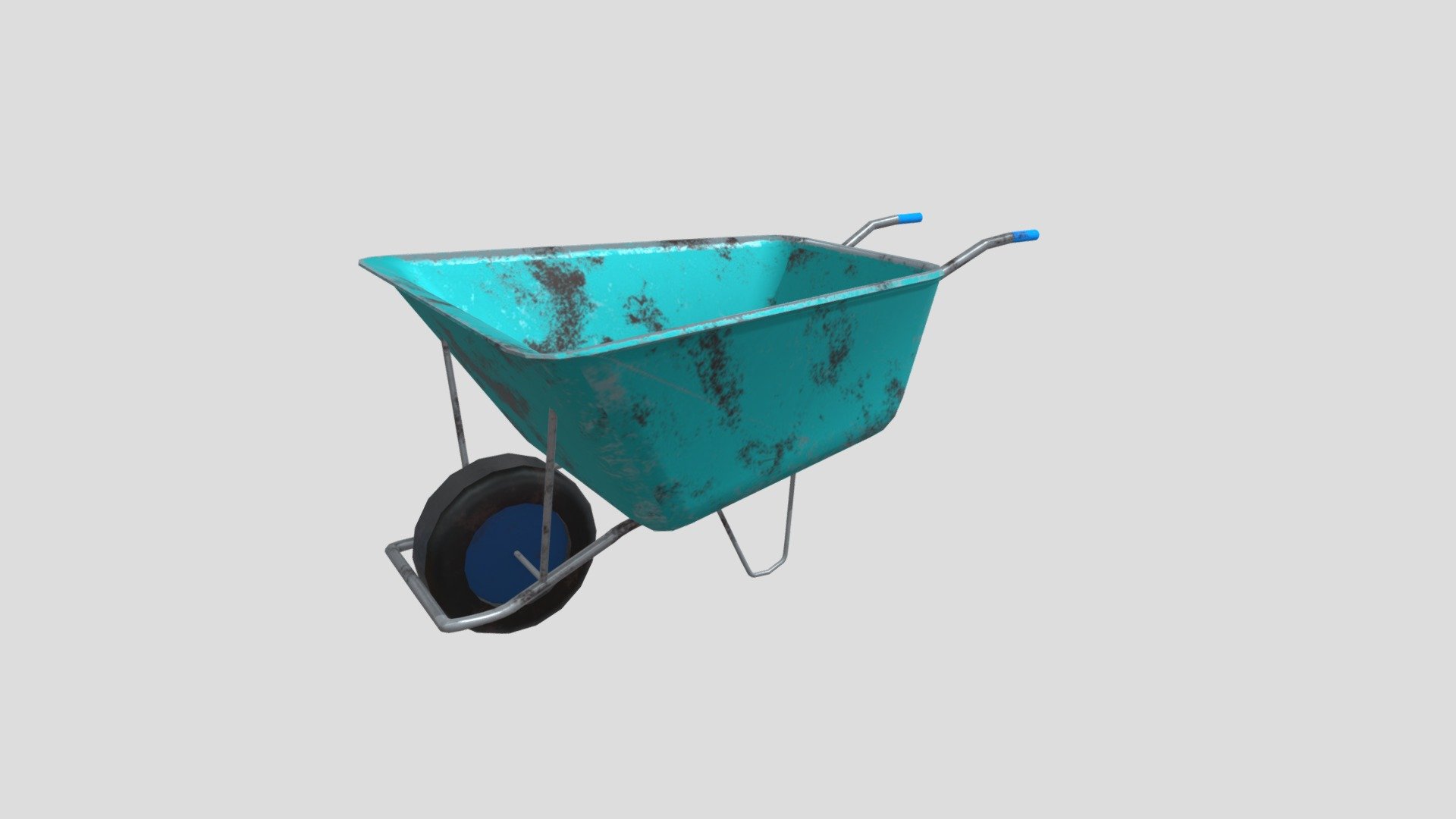 Lowpoly model of a wheelbarrow ready to use for a videogame.