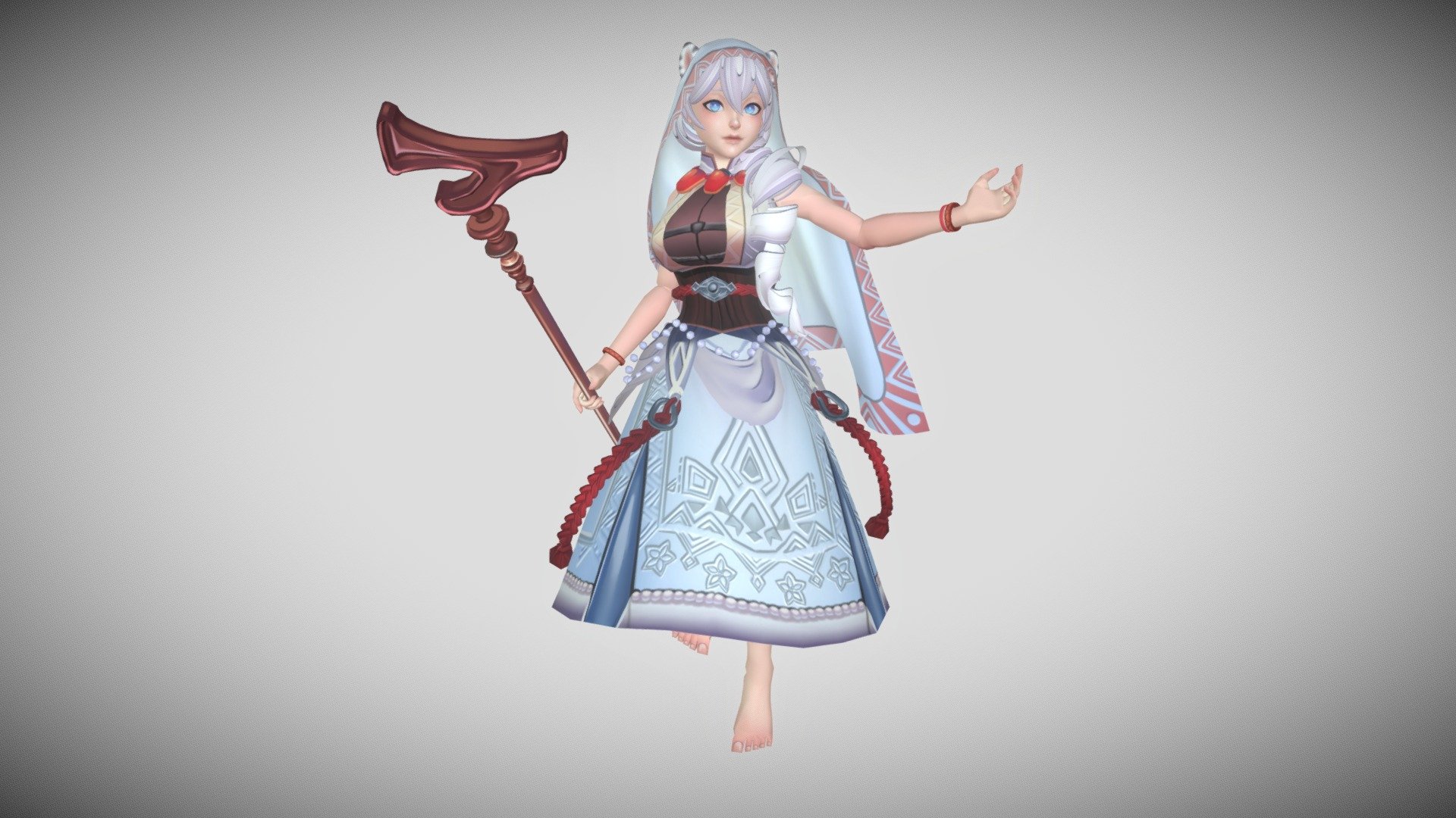 Kanna from Guardian Tales made with Blender and textured with Procreate.