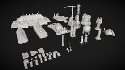 sci fi industrial objects kitbash, science-fiction, scifi, futuristic, industrial, scifi-props, scifi-industrial