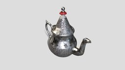 Teapot Model teapot, tea, vintage, morocco, dishes, metallic, kitchenware, maroc, uvunwrapped, pbr-texturing, pbr, moroccanteapot, noai