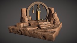 Ancient Desert Shrine Environment ancient, ruins, desert, rocks, wip, environment
