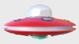 Low Poly UFO mothership, flying, starship, retro, ufo, aircraft, extraterrestrial, alien, saucer, spacefighter, science-fiction, unidentified, arrival, cartoon, design, space, spaceship