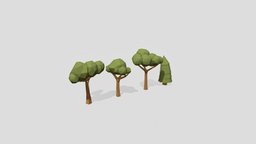 Trees - lowpoly - assets trees, tree, plant, landscape, forest, plants, assets, ready, trunk, nature, asset, game, low, poly, wood, stylized, leaves
