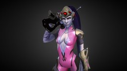 Widowmaker - OVERWATCH Fan Art sculpt, fanart, textures, blizzard, overwatch, widowmaker, character, low-poly, game, 3dsmax, hand-painted, model, female