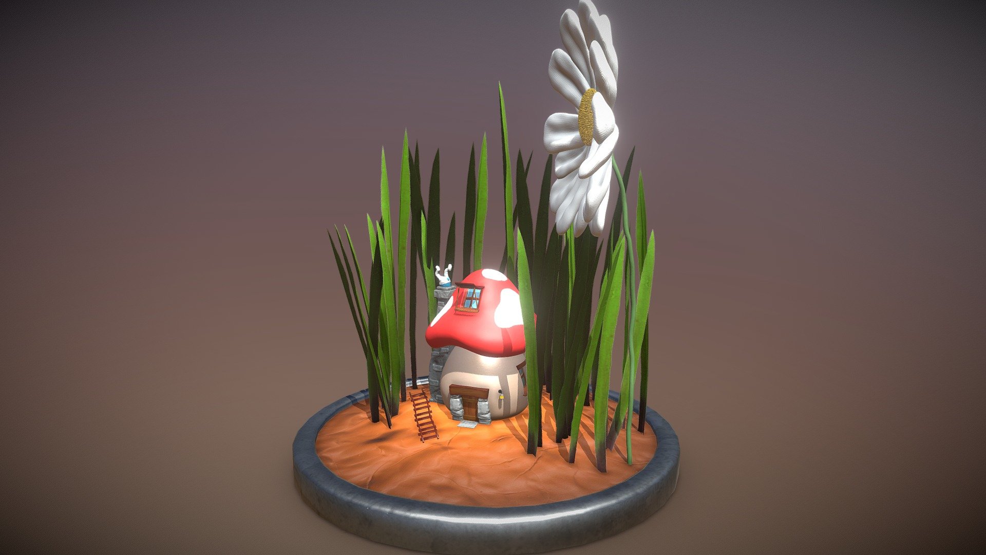 Here is my entry for the Sketchfab September challenge mushroom theme, a smurf house.

See the entire project here: https://www.artstation.com/artwork/ybmgx8