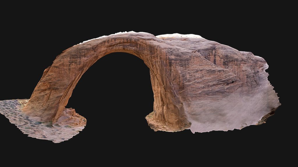 This 3D model of Rainbow Bridge was completed using ground based photogrammetric techniques. Model was rendered using PhotoScan Pro. A selection of images were georeferenced using a cm-scale capable Trimble GPS which then provided scaling for the entire model.

Use the arrows to navigate through the model via the annotations.