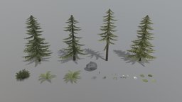 Foliage pack object, tree, grass, plants, flower, objects, assets, set, pine, alpha, prop, pack, clover, fern, vegetation, foliage, planes, nature, bush, optimized, uvmapped, pinetree, lilypad, foliage-nature, foliage-tree-foliage, pinetrees, lily-flower, foliage-plant, handpainted, low-poly, asset, game, blender, texture, lowpoly, stone, plane, wood, rock, leaves, textured, gameready