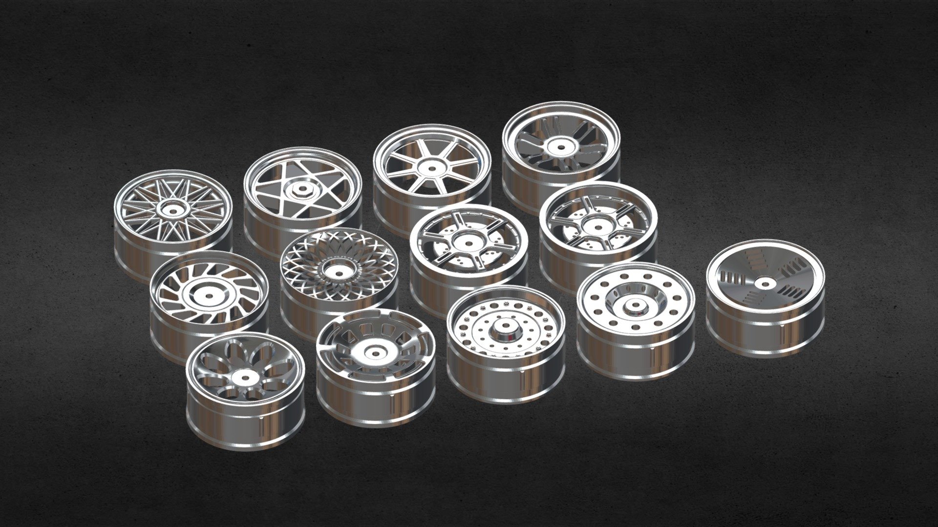 ULTIMATE WHEEL PACK BY IMAGIGOO

In this pack, you will find 13 different models of rims

FREE Download - Blender 3.0 - Low Poly - High detais - By Imagigoo

For more models click here (everything is free !!) : https://sketchfab.com/Imagigoo