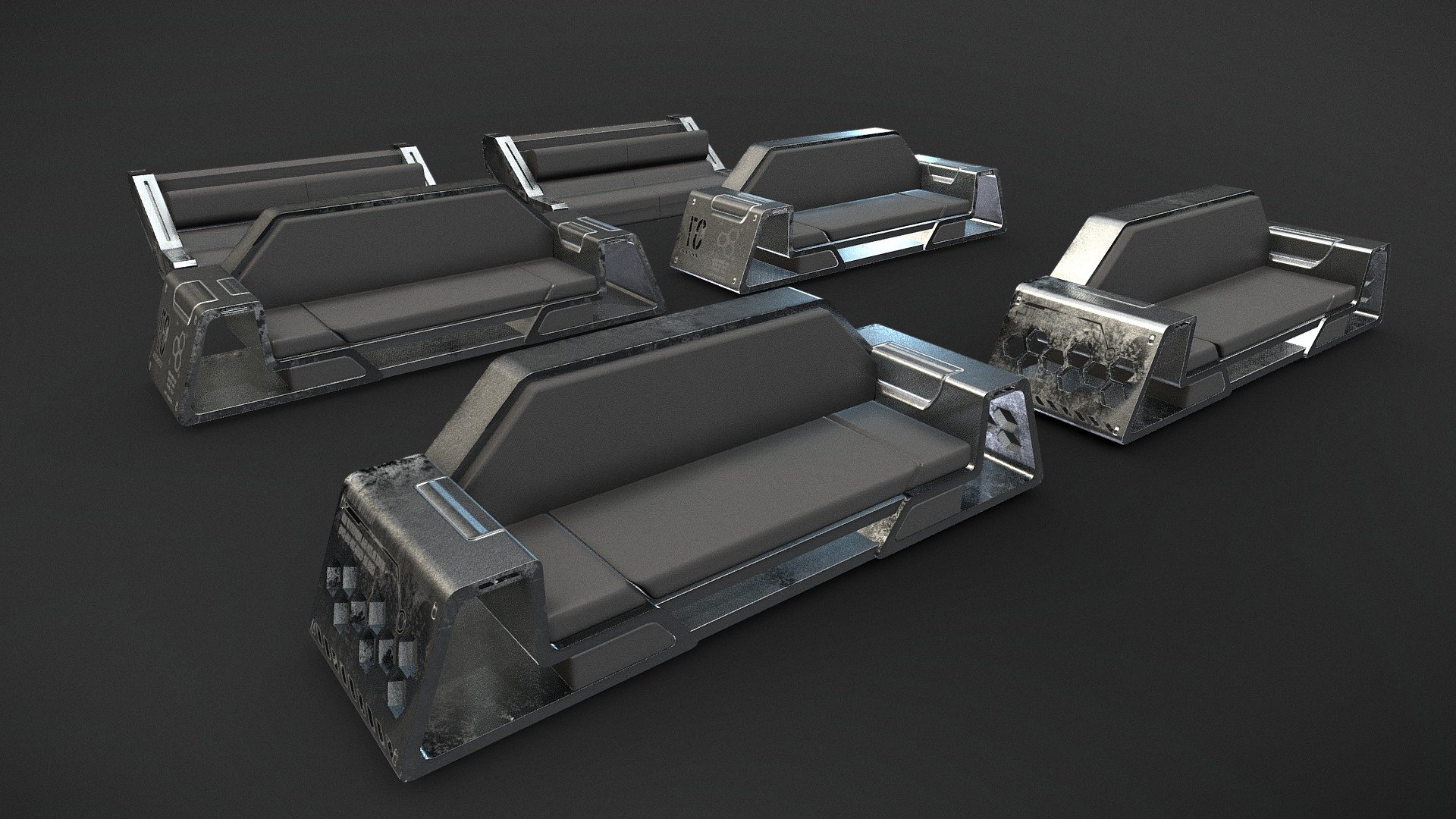 Sci fi Sofa Pack with all Textures.All the textures along with required 3D files and blend file contained in Additional File.
3 - Varition included along with Edge emissive glow that is more visible in 3D program.
2k and 4k Textures included.
Right Side sofs's has some emissive glow at the edges you can easily remove it by just removing the emissive material in the shader editor.
Thank You!
