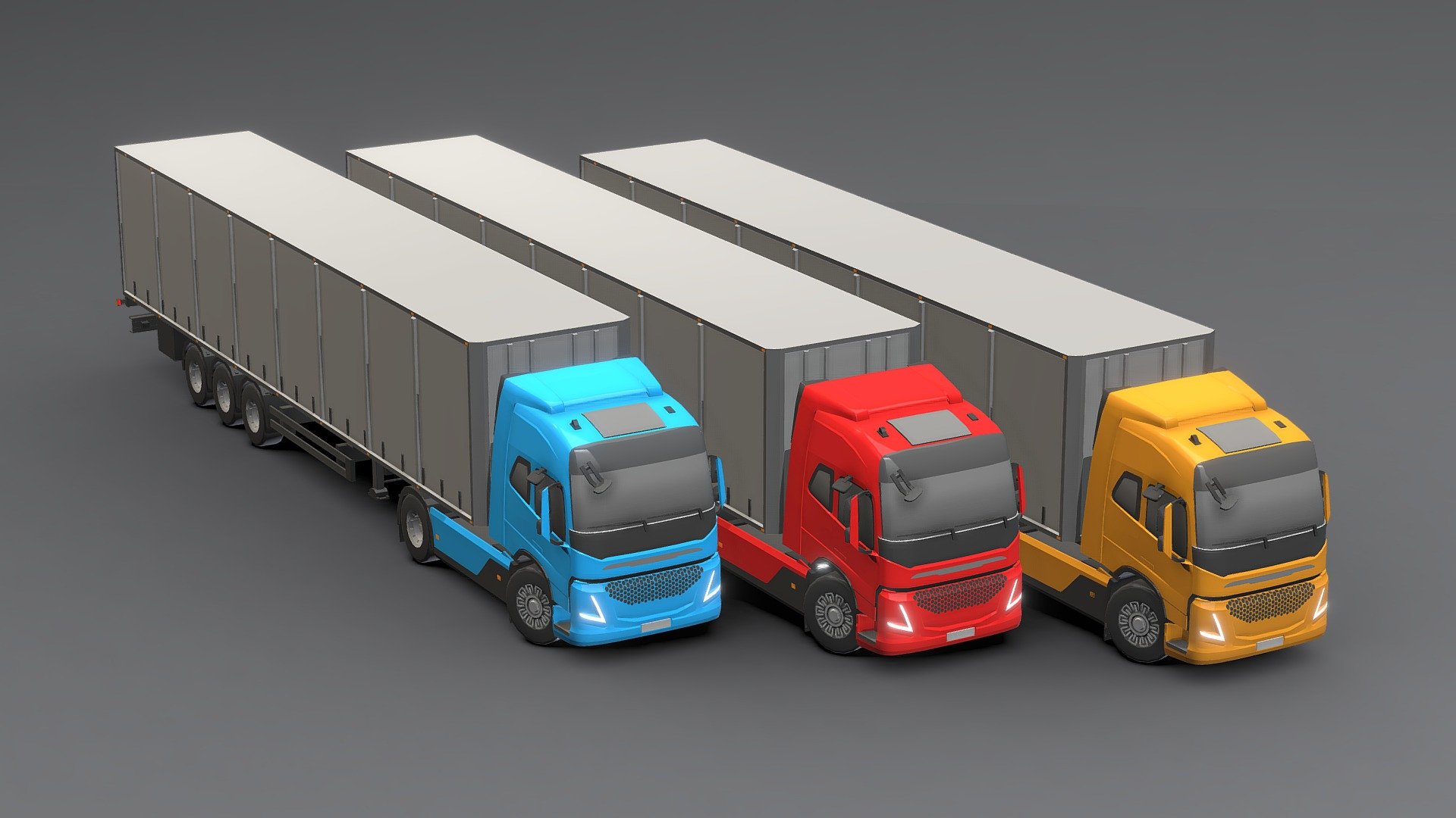 


Volvo Trucks 2022 Low-poly 3D.




You can use these models in any game and project.




This model is made with order and precision.




The color of the body and wheels can be changed.




Separated parts (body. wheel.Trailers ).




Very low poly.




Average poly count: 28/000 Tris.




Texture size: 128/256 (PNG).




Number of textures: 2.




Number of materials: 3.




format: fbx, obj, 3d max


