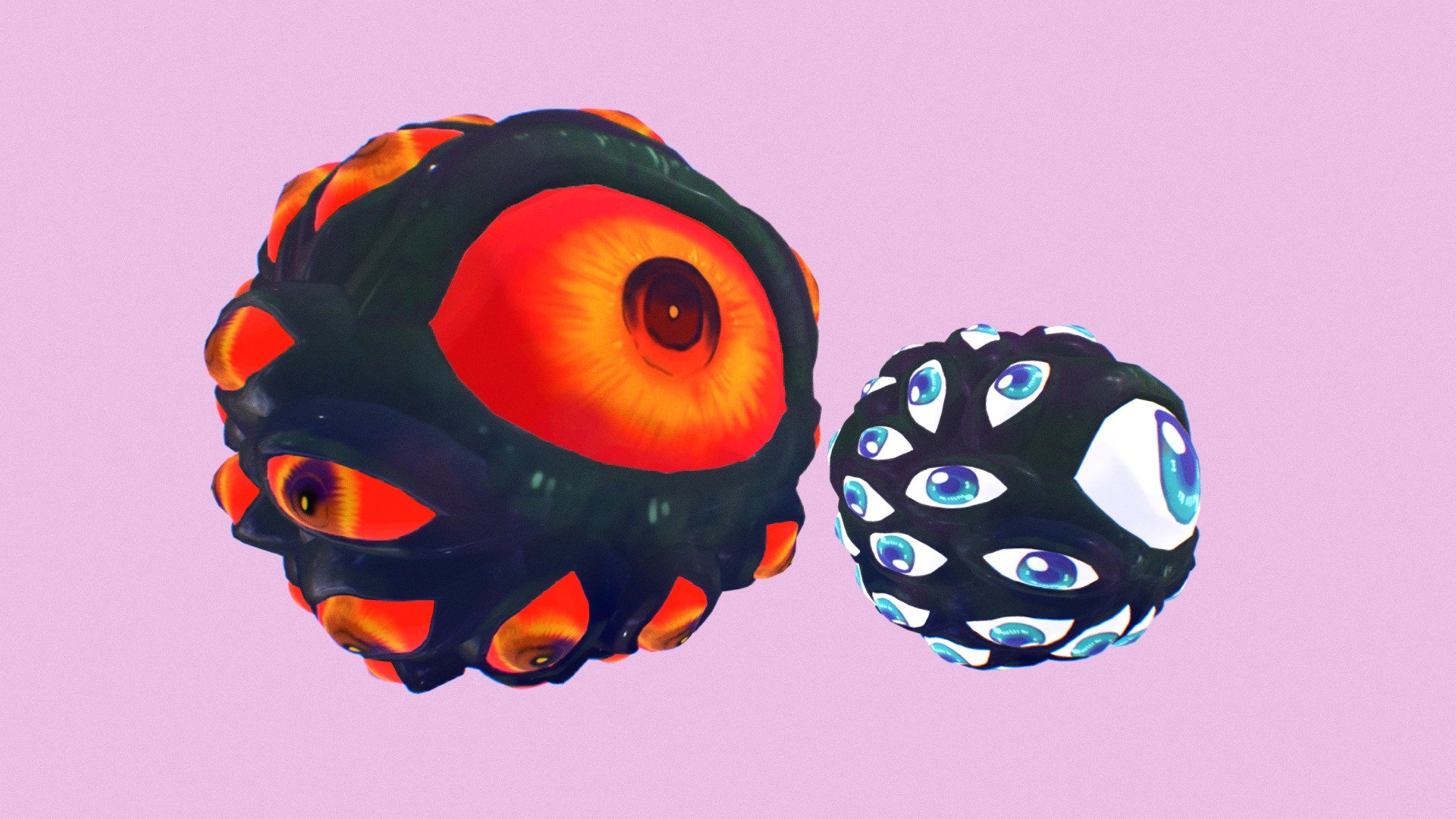 This Horrific Beast has the ability to peer into your viewers' soul but also has a cute side uwu.
Use it for your stream, boring Zoom meeting, or your next TTRPG/D&amp;D game!

It comes with VSFAvatar and VRM format so you can use it with common Vtuber programs like VSeeFace, Luppet, VMagic Mirror, etc…

In the VSFAvatar format it comes with bonus head-bobbing animation.
Cute-mode can be activated by toggling the &ldquo;cute