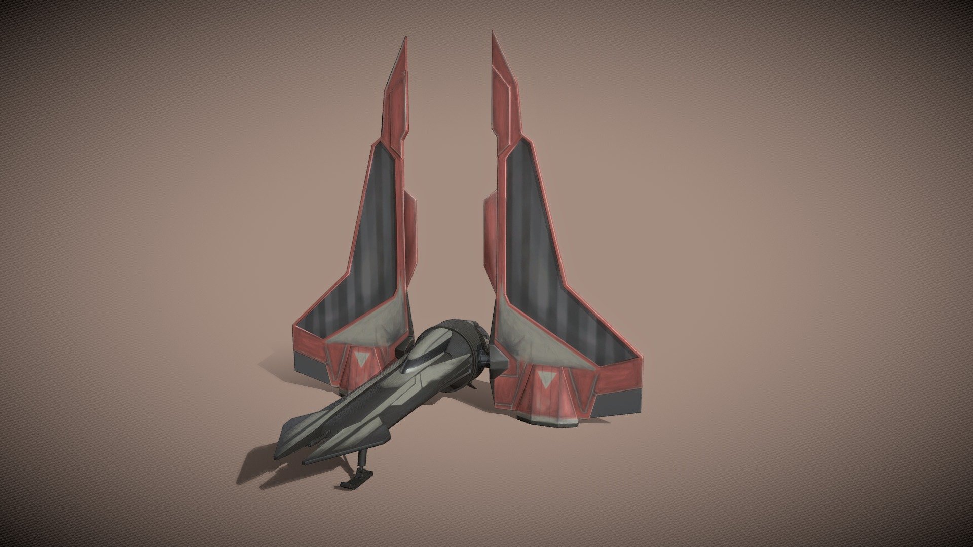 Fanart. Darth Maul's Gauntlet Fighter as shown in Star Wars: The Clone Wars TV Show. This asset was modelled and textured in Blender and is fully rigged. I will make this free to download once our project, Son of Dathomir is completed.

Contact Details
Artstation: https://www.artstation.com/eddieroach 
Email and PayPal: eddie.roach751@gmail.com
Instagram: eddie_a_roach