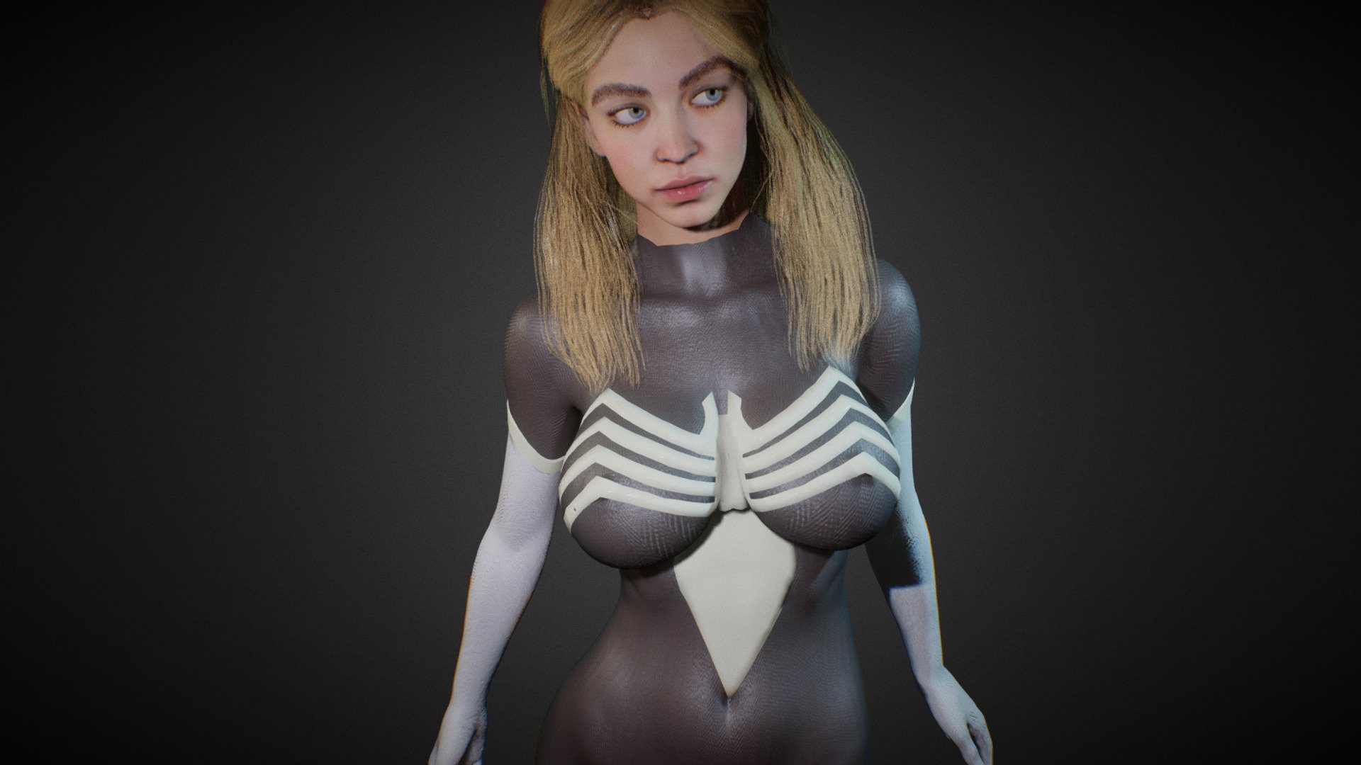 * PLEASE DOWNLOAD THE RAR INSIDE THE ADDITIONAL FILES!!!
Spider Woman with mask. Model in Blender file. Fully rigged. SSS subsurface scattering. mixamo bone names for animation. includes 2 hair styles and 1 extra shapekey.