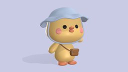 Cute Chick cute, chibi, chick, duck, 3danimation, cuteanimal, character, cartoon, animal, animation, 3dmodel