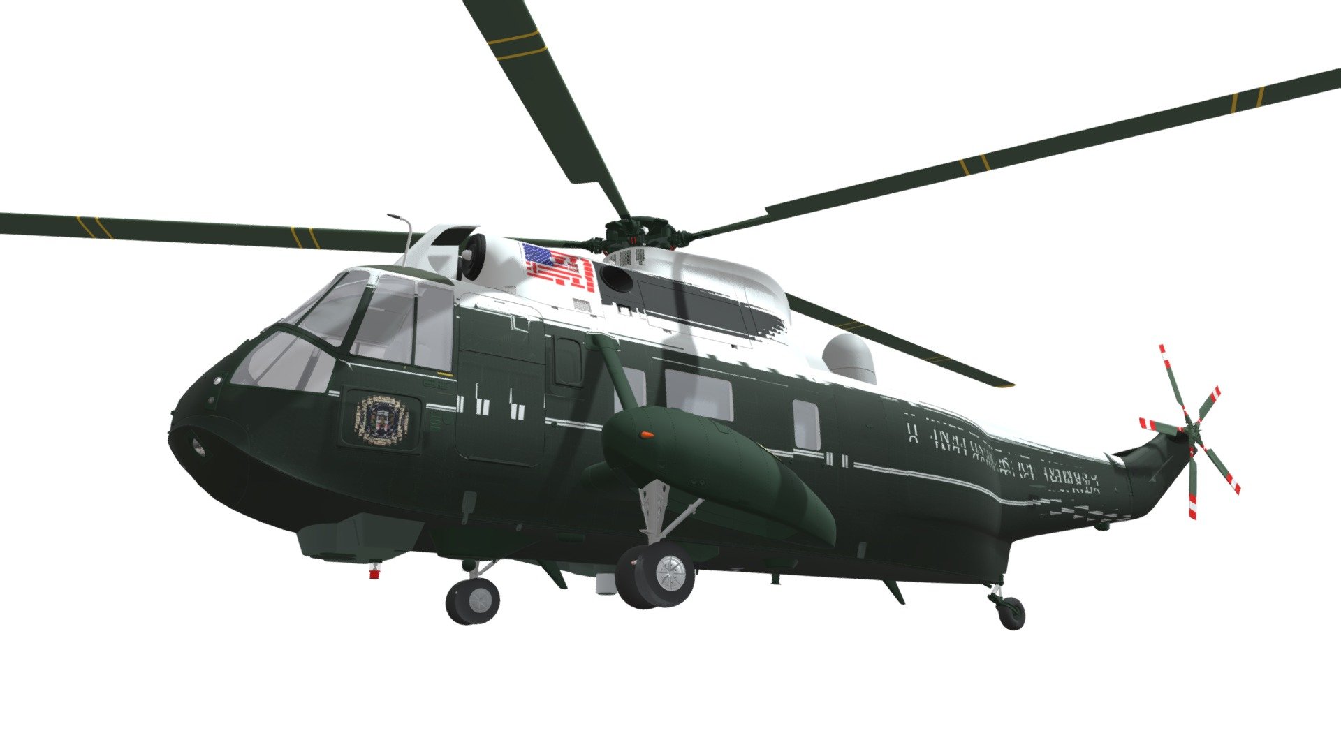 High quality 3d model of marine one helicopter.