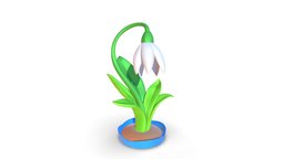Flower 4 Snowdrop lamp lamp, plant, flower, 3d-print, author, tableware, snowdrop, galanthus, 3dprint, hardsurface, highpoly