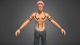 Sukuna - Jujutsu Kaisen | GameReady | UE5 anatomy, b3d, muscles, midpoly, rigged-character, rigged-model, jjk, anime, autorigpro, sukuna, yuji-itadori, jujutsukaisen3dmodels