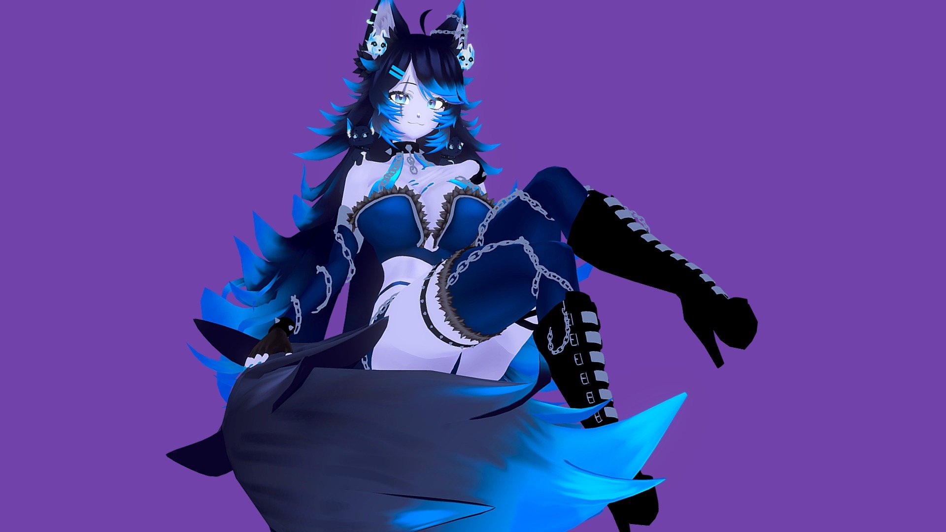 This is a finished commission for https://www.twitch.tv/spite
There was a nice metal and leather material for the chains and boots but it doesnt play nice with the flat lit setting in Sketchfab