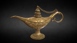 Magic Oil Lamp lamp, oil, vintage, myth, antique, mystical, furniture, arabian, decor, genie, magical, aladdin, fable, wishing, aladin, jinn, arabia, lighting, fantasy, magic, light