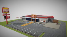 Hungry Jack's Restaurant (low Poly) restaurant, australia, queensland, australian, retail, fastfood, commercial, noai