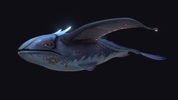 Glow Whale creatures, final, subnautica, fox3d