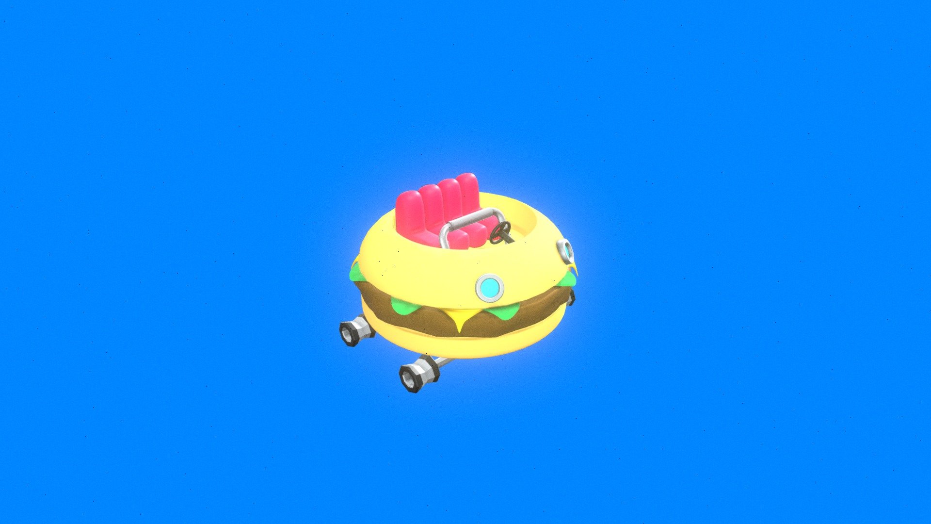 Cartoon Hamburger Roller Coaster