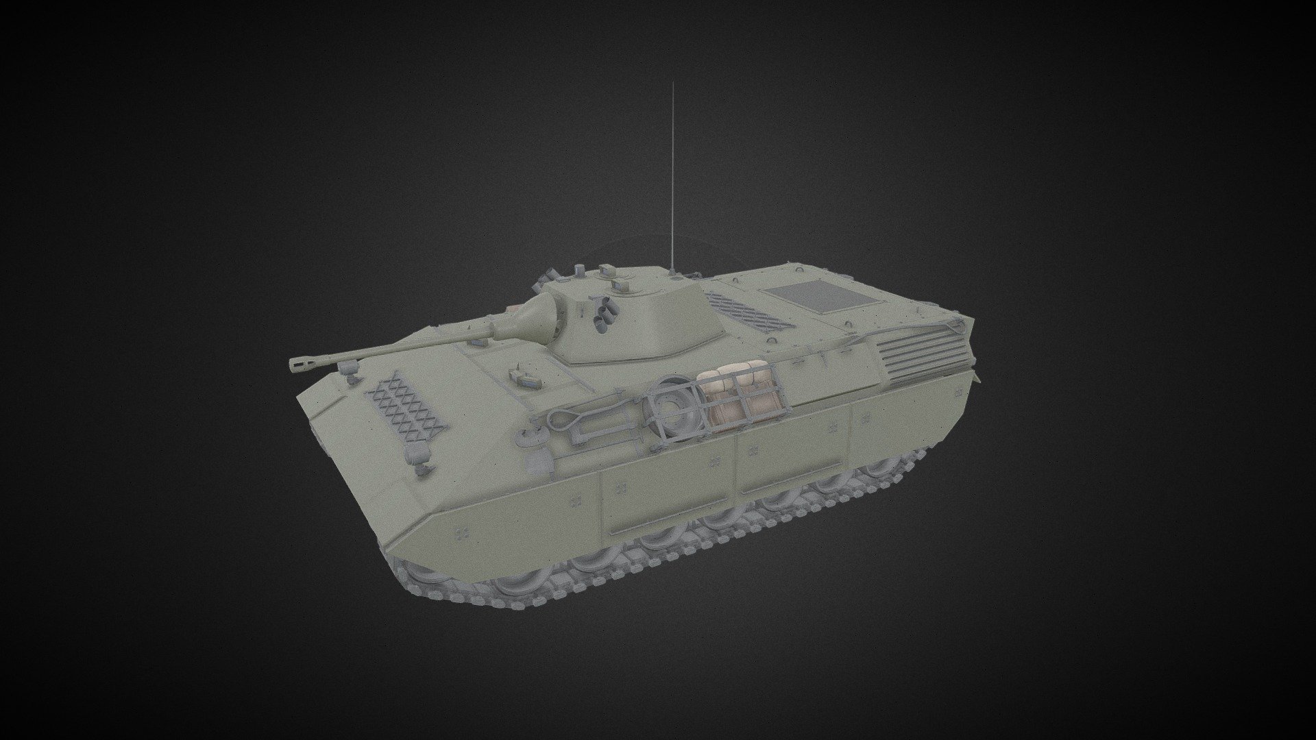 A version of my previous upload that's a bit smaller and has a Puma turret. And again, this is only the model. No textured renders yet. If I come around to making those renders they'll be available on my ArtStation: https://www.artstation.com/artwork/AlQ0Zy.