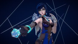 Yelan [Genshin Impact] painted, impact, woman, character, handpainted, lowpoly, stylized, gameready, genshin, yelan