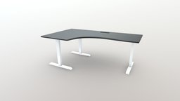 L-shaped gaming computer desk right side 2000 fbx, substancepainter, blender