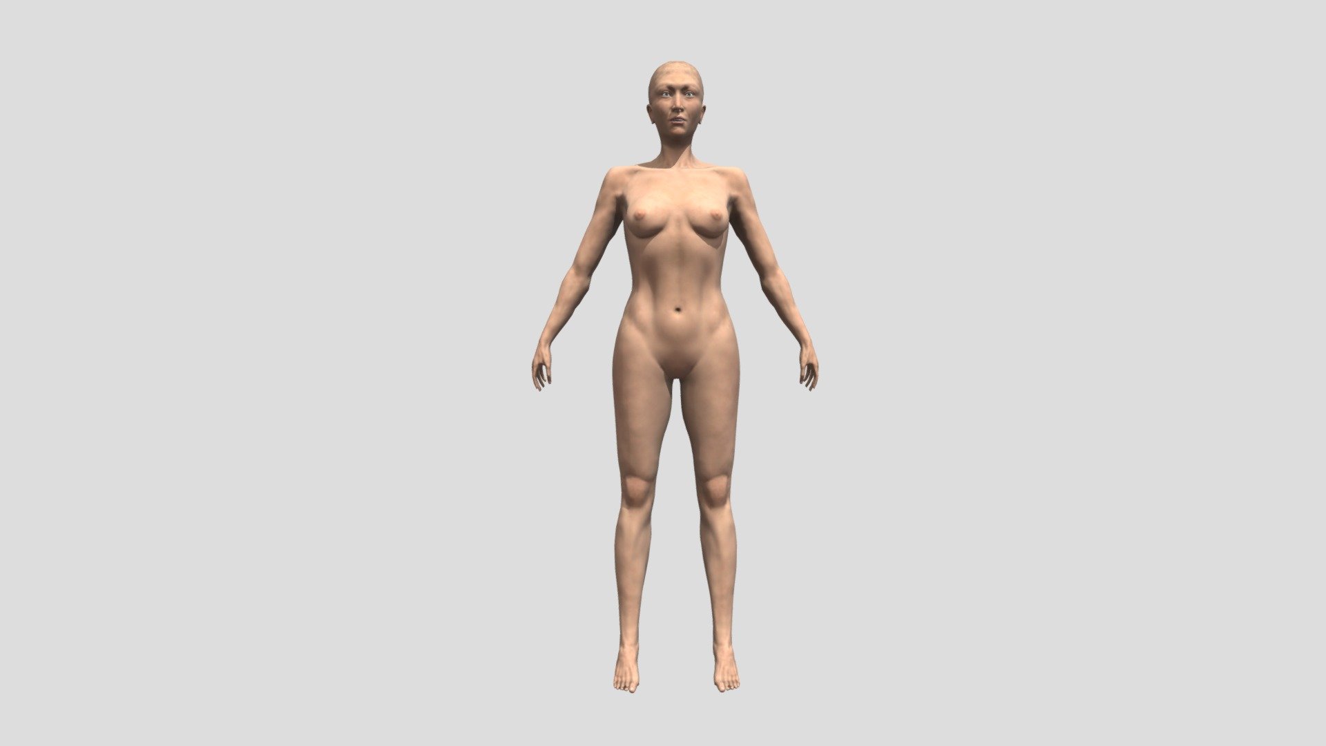 Just body without clothes and without hair, i will try to add hair later.